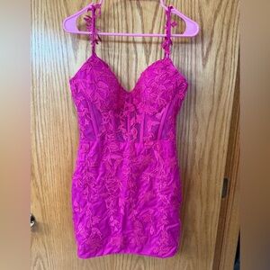Elegant Pink Lace Dress
